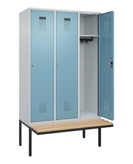 C+P Spind Evolo PLUS 0490407-10 mit Sitzbank 1 Abt.300mm Zylinder (HxBxT) 2120x300x815mm 9016/9016