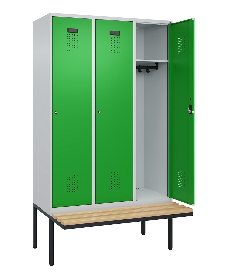 C+P Spind Evolo PLUS 0490407-10 mit Sitzbank 1 Abt.300mm Zylinder (HxBxT) 2120x300x815mm 9016/9016