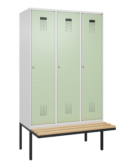 C+P Spind Evolo PLUS 0490407-10 mit Sitzbank 1 Abt.300mm Zylinder (HxBxT) 2120x300x815mm 9016/9016