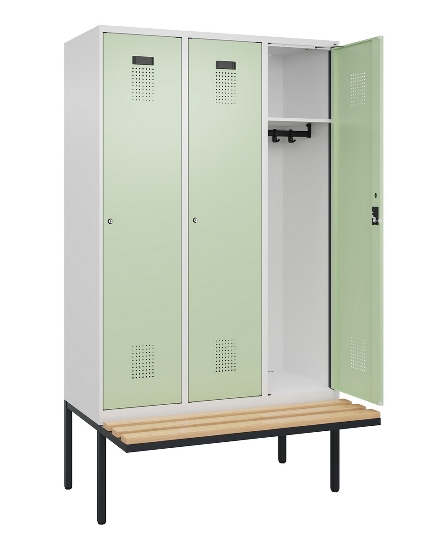 C+P Spind Evolo PLUS 0490407-10 mit Sitzbank 1 Abt.300mm Zylinder (HxBxT) 2120x300x815mm 9016/9016