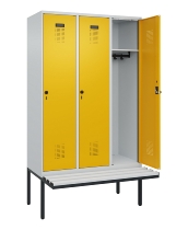 C+P Spind Evolo PLUS 0490407-10 mit Sitzbank 1 Abt.300mm Drehriegel (HxBxT) 2120x300x815mm 7016/7016
