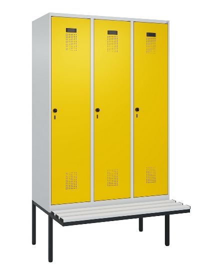 C+P Spind Evolo PLUS 0490407-10 mit Sitzbank 1 Abt.300mm Drehriegel (HxBxT) 2120x300x815mm 7016/7016