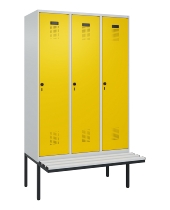 C+P Spind Evolo PLUS 0490407-10 mit Sitzbank 1 Abt.300mm Drehriegel (HxBxT) 2120x300x815mm 7016/7016