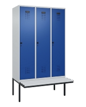 C+P Spind Evolo PLUS 0490407-10 mit Sitzbank 1 Abt.300mm Drehriegel (HxBxT) 2120x300x815mm 7016/7016