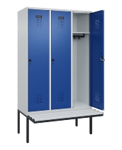C+P Spind Evolo PLUS 0490407-10 mit Sitzbank 1 Abt.300mm Drehriegel (HxBxT) 2120x300x815mm 7016/7016