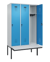 C+P Spind Evolo PLUS 0490407-10 mit Sitzbank 1 Abt.300mm Drehriegel (HxBxT) 2120x300x815mm 7016/7016