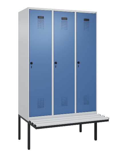 C+P Spind Evolo PLUS 0490407-10 mit Sitzbank 1 Abt.300mm Drehriegel (HxBxT) 2120x300x815mm 7016/7016