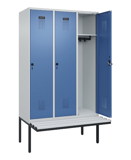 C+P Spind Evolo PLUS 0490407-10 mit Sitzbank 1 Abt.300mm Drehriegel (HxBxT) 2120x300x815mm 7016/7016