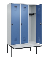 C+P Spind Evolo PLUS 0490407-10 mit Sitzbank 1 Abt.300mm Drehriegel (HxBxT) 2120x300x815mm 7016/7016