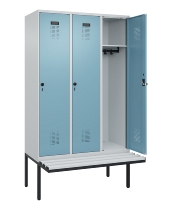 C+P Spind Evolo PLUS 0490407-10 mit Sitzbank 1 Abt.300mm Drehriegel (HxBxT) 2120x300x815mm 7016/7016