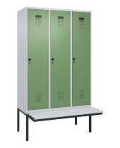 C+P Spind Evolo PLUS 0490407-10 mit Sitzbank 1 Abt.300mm Drehriegel (HxBxT) 2120x300x815mm 7016/7016