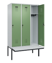 C+P Spind Evolo PLUS 0490407-10 mit Sitzbank 1 Abt.300mm Drehriegel (HxBxT) 2120x300x815mm 7016/7016