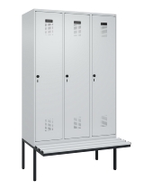 C+P Spind Evolo PLUS 0490407-10 mit Sitzbank 1 Abt.300mm Drehriegel (HxBxT) 2120x300x815mm 7016/7016