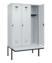 C+P Spind Evolo PLUS 0490407-10 mit Sitzbank 1 Abt.300mm Drehriegel (HxBxT) 2120x300x815mm 7016/7016