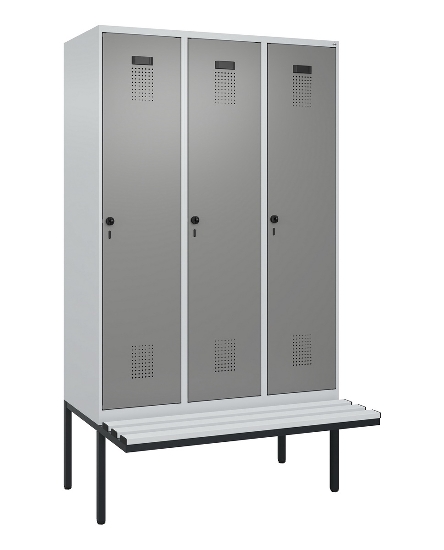 C+P Spind Evolo PLUS 0490407-10 mit Sitzbank 1 Abt.300mm Drehriegel (HxBxT) 2120x300x815mm 7016/7016