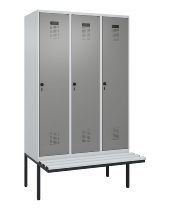 C+P Spind Evolo PLUS 0490407-10 mit Sitzbank 1 Abt.300mm Drehriegel (HxBxT) 2120x300x815mm 7016/7016