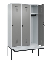C+P Spind Evolo PLUS 0490407-10 mit Sitzbank 1 Abt.300mm Drehriegel (HxBxT) 2120x300x815mm 7016/7016