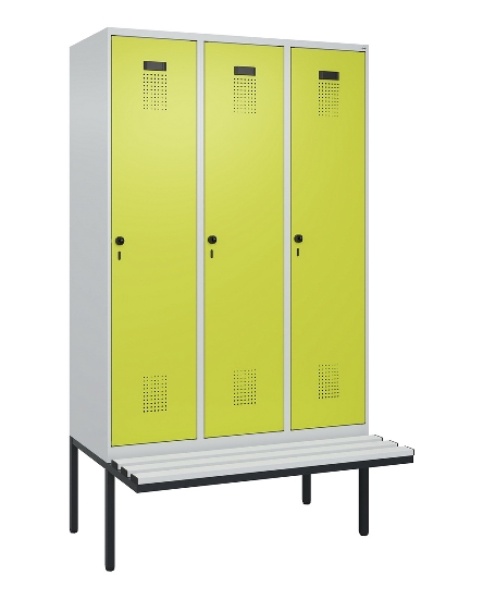 C+P Spind Evolo PLUS 0490407-10 mit Sitzbank 1 Abt.300mm Drehriegel (HxBxT) 2120x300x815mm 7016/7016