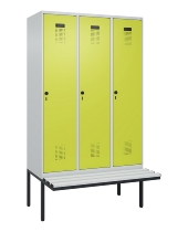C+P Spind Evolo PLUS 0490407-10 mit Sitzbank 1 Abt.300mm Drehriegel (HxBxT) 2120x300x815mm 7016/7016