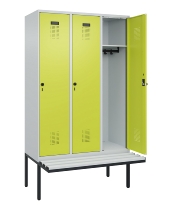 C+P Spind Evolo PLUS 0490407-10 mit Sitzbank 1 Abt.300mm Drehriegel (HxBxT) 2120x300x815mm 7016/7016