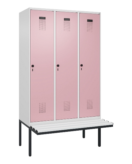 C+P Spind Evolo PLUS 0490407-10 mit Sitzbank 1 Abt.300mm Drehriegel (HxBxT) 2120x300x815mm 7016/7016