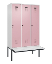 C+P Spind Evolo PLUS 0490407-10 mit Sitzbank 1 Abt.300mm Drehriegel (HxBxT) 2120x300x815mm 7016/7016