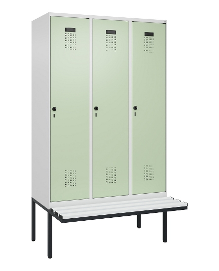 C+P Spind Evolo PLUS 0490407-10 mit Sitzbank 1 Abt.300mm Drehriegel (HxBxT) 2120x300x815mm 7016/7016