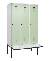 C+P Spind Evolo PLUS 0490407-10 mit Sitzbank 1 Abt.300mm Drehriegel (HxBxT) 2120x300x815mm 7016/7016