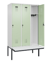 C+P Spind Evolo PLUS 0490407-10 mit Sitzbank 1 Abt.300mm Drehriegel (HxBxT) 2120x300x815mm 7016/7016