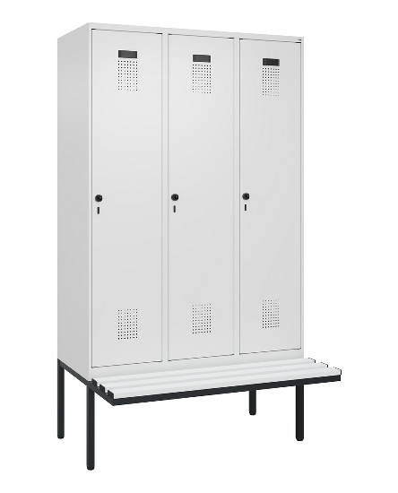 C+P Spind Evolo PLUS 0490407-10 mit Sitzbank 1 Abt.300mm Drehriegel (HxBxT) 2120x300x815mm 7016/7016