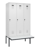 C+P Spind Evolo PLUS 0490407-10 mit Sitzbank 1 Abt.300mm Drehriegel (HxBxT) 2120x300x815mm 7016/7016