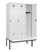 C+P Spind Evolo PLUS 0490407-10 mit Sitzbank 1 Abt.300mm Drehriegel (HxBxT) 2120x300x815mm 7016/7016