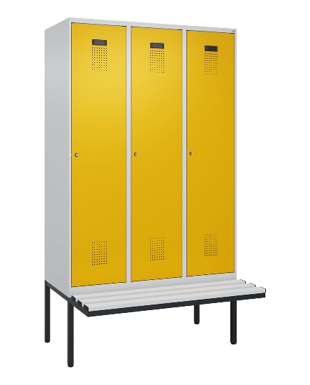 C+P Spind Evolo PLUS 0490407-10 mit Sitzbank 1 Abt.300mm Drehriegel (HxBxT) 2120x300x815mm 7016/7016