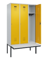 C+P Spind Evolo PLUS 0490407-10 mit Sitzbank 1 Abt.300mm Drehriegel (HxBxT) 2120x300x815mm 7016/7016