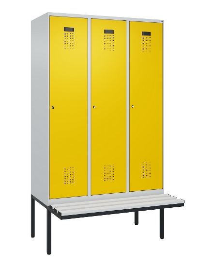 C+P Spind Evolo PLUS 0490407-10 mit Sitzbank 1 Abt.300mm Drehriegel (HxBxT) 2120x300x815mm 7016/7016