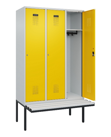 C+P Spind Evolo PLUS 0490407-10 mit Sitzbank 1 Abt.300mm Drehriegel (HxBxT) 2120x300x815mm 7016/7016