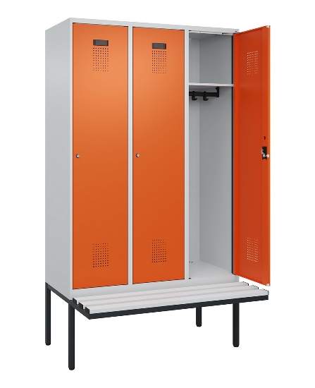 C+P Spind Evolo PLUS 0490407-10 mit Sitzbank 1 Abt.300mm Drehriegel (HxBxT) 2120x300x815mm 7016/7016