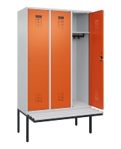 C+P Spind Evolo PLUS 0490407-10 mit Sitzbank 1 Abt.300mm Drehriegel (HxBxT) 2120x300x815mm 7016/7016