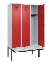C+P Spind Evolo PLUS 0490407-10 mit Sitzbank 1 Abt.300mm Drehriegel (HxBxT) 2120x300x815mm 7016/7016
