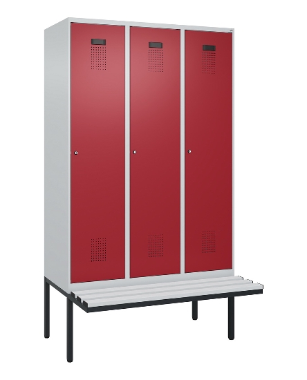 C+P Spind Evolo PLUS 0490407-10 mit Sitzbank 1 Abt.300mm Drehriegel (HxBxT) 2120x300x815mm 7016/7016