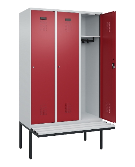 C+P Spind Evolo PLUS 0490407-10 mit Sitzbank 1 Abt.300mm Drehriegel (HxBxT) 2120x300x815mm 7016/7016