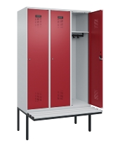 C+P Spind Evolo PLUS 0490407-10 mit Sitzbank 1 Abt.300mm Drehriegel (HxBxT) 2120x300x815mm 7016/7016