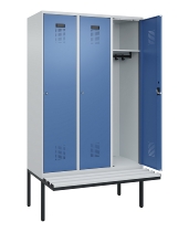 C+P Spind Evolo PLUS 0490407-10 mit Sitzbank 1 Abt.300mm Drehriegel (HxBxT) 2120x300x815mm 7016/7016