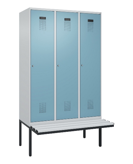 C+P Spind Evolo PLUS 0490407-10 mit Sitzbank 1 Abt.300mm Drehriegel (HxBxT) 2120x300x815mm 7016/7016