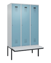 C+P Spind Evolo PLUS 0490407-10 mit Sitzbank 1 Abt.300mm Drehriegel (HxBxT) 2120x300x815mm 7016/7016