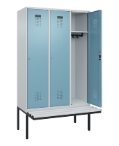 C+P Spind Evolo PLUS 0490407-10 mit Sitzbank 1 Abt.300mm Drehriegel (HxBxT) 2120x300x815mm 7016/7016