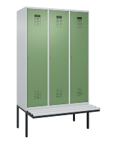 C+P Spind Evolo PLUS 0490407-10 mit Sitzbank 1 Abt.300mm Drehriegel (HxBxT) 2120x300x815mm 7016/7016
