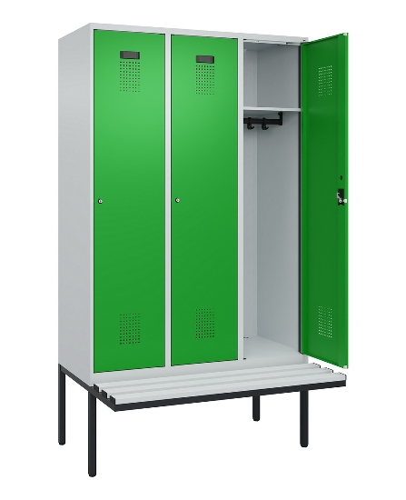 C+P Spind Evolo PLUS 0490407-10 mit Sitzbank 1 Abt.300mm Drehriegel (HxBxT) 2120x300x815mm 7016/7016