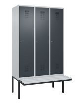 C+P Spind Evolo PLUS 0490407-10 mit Sitzbank 1 Abt.300mm Drehriegel (HxBxT) 2120x300x815mm 7016/7016
