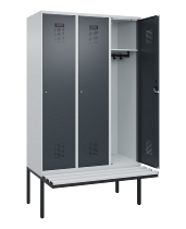 C+P Spind Evolo PLUS 0490407-10 mit Sitzbank 1 Abt.300mm Drehriegel (HxBxT) 2120x300x815mm 7016/7016